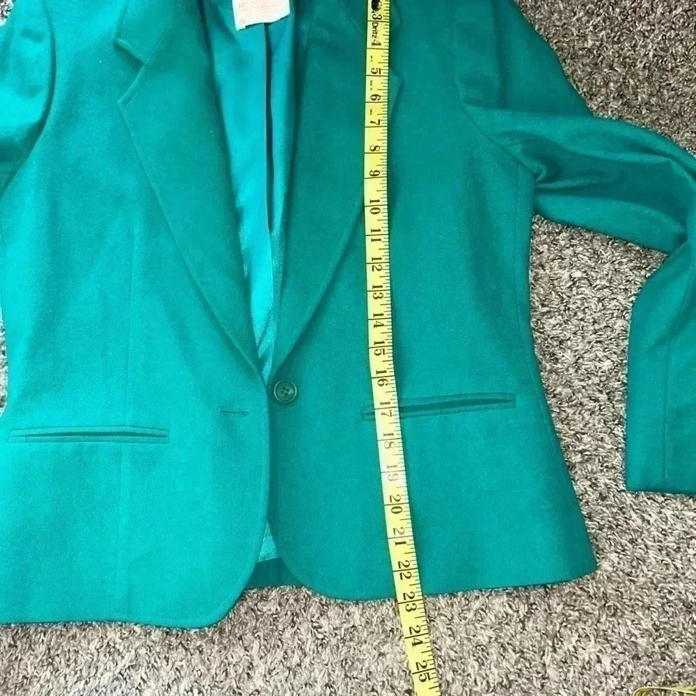 Pendleton Blazer, VTG, 100% Virgin Wool shoulder pads, Green Womens Sz 8 - Picture 9 of 9